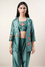 Secret Closet Brooke Co-ord Set in Teal Blue