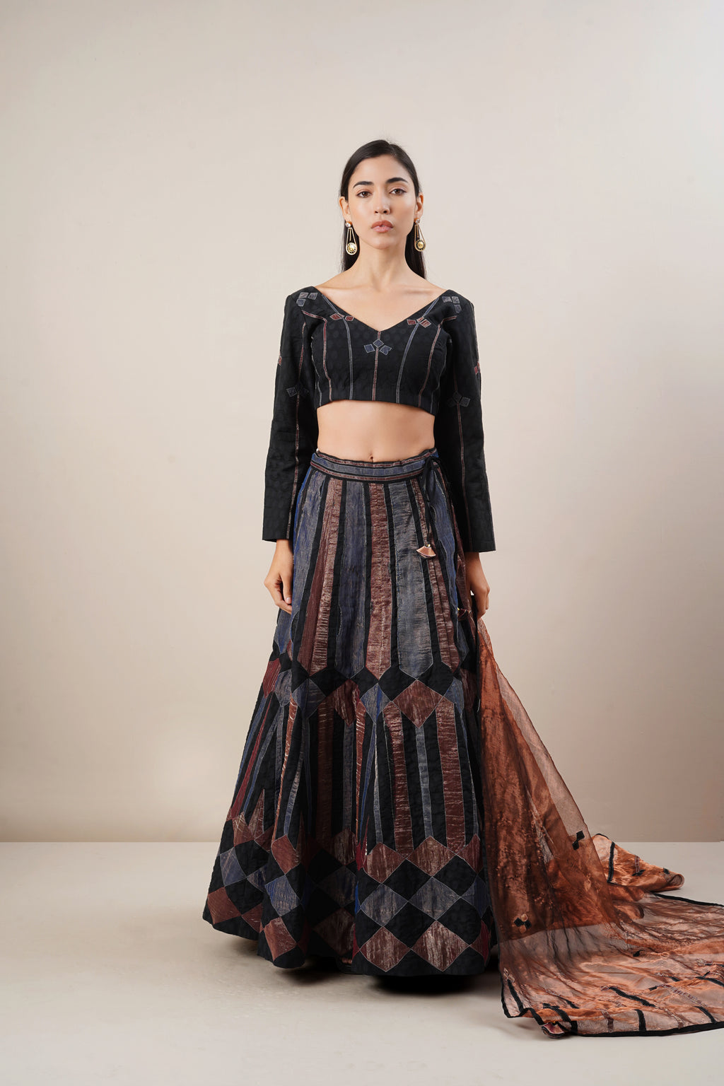 Secret Closet Amaya Lehenga Set in Navy