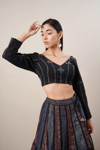 Secret Closet Amaya Lehenga Set in Navy