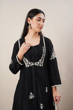 Secret Closet Shahnoor Kurta Set in Noir