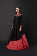 Secret Closet Red Rose Anarkali Lehenga Set